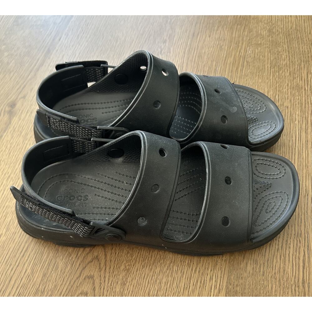 Crocs Men’s Classic All-Terrain Clogs Sandals Black Size 12 Adjustable Strap - Picture 15 of 15
